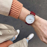 Montre blanche et rouge pour femme made in France
