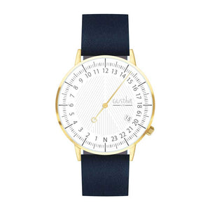 bracelet en cuir bleu pour femme montre 24h | Pelote De Porcelaine