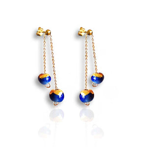 ''Boucles d'oreilles AGAPANTHE en porcelaine'' - cerise| Bijou porcelaine femme'' Boucles d'oreilles AGAPANTHE en porcelaine''