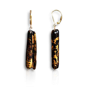 boucles d'oreilles pendantes en porcelaine de Limoges pour femme