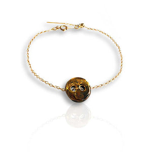 bracelet chaîne en porcelaine noire et or jaune pour femme pour cadeau de mariage ou d'anniversaire