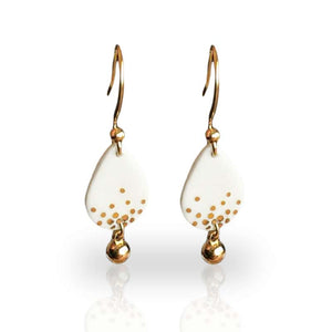 Boucle d'oreille fée clochette en porcelaine