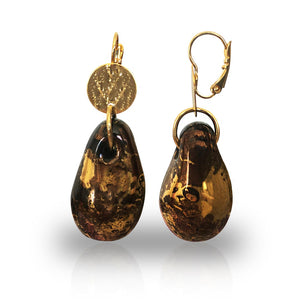 boucle d'oreille en porcelaine noire femme pour idée cadeau 20 ans de mariage
