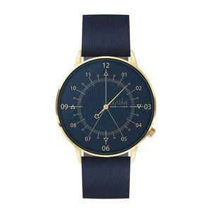 montre Cuir bleu 12 heures femme et homme  | Pelote De Porcelaine