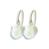 Boucles d'oreilles en forme de rose pour femme et porcelaine blanche pour un mariage