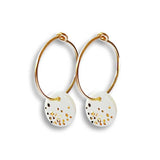 Boucles d'oreilles pour femme en porcelaine blanche pour cadeau 20 ans de mariage