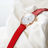 montre pour femme mono aiguille avec bracelet corail