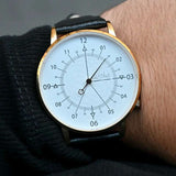 Montre 1 aiguille cuir noir made in France pour homme et femme