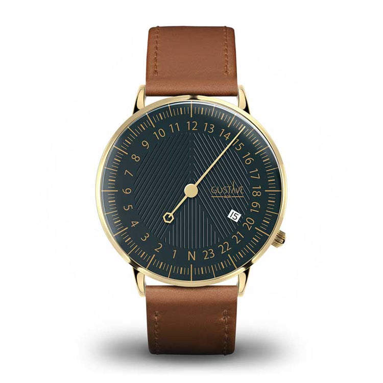Montre Homme Svalbard MIDWAY AA59 - Mouvement Suisse Quartz, Acier Inox, Cuir - Neuve