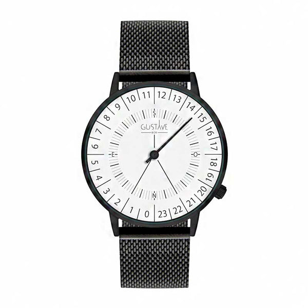 Montre aiguille 24H homme maille milanaise Pelote De Porcelaine